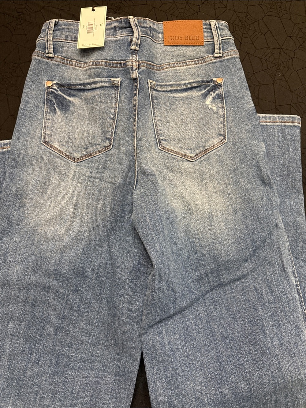 Judy Blue Light Wash Straight Leg Jeans with Subtle Distress